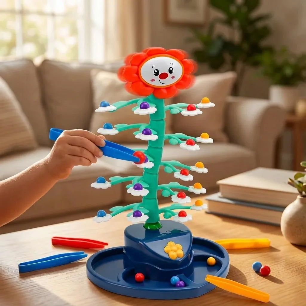 Por turnos, equilibra las piezas con pulso de cirujano.